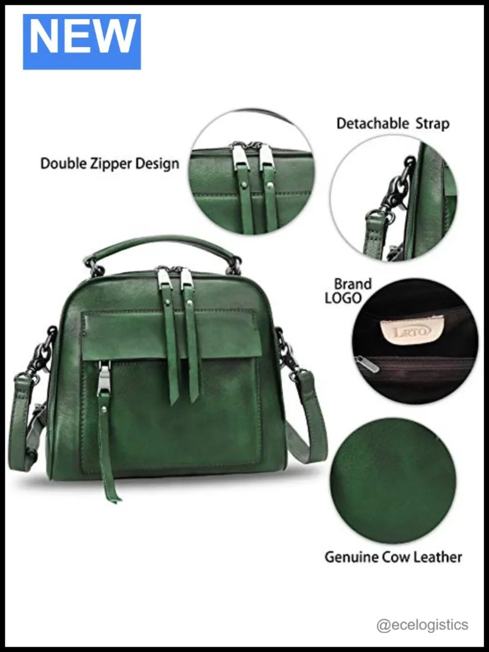 Genuine Leather Satchel Purse for Women Retro Cowhide Handmade Top Handle